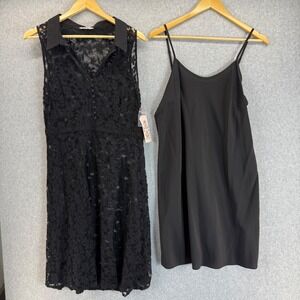 Nanette Lepore Black Lace‎ Dress Sleeveless Collared Lined Womens Size 12 NWT